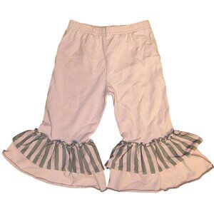 Baby Girl's Boutique One Posh Kid Pink Gray Striped Ruffled Pants  Size 12 Month